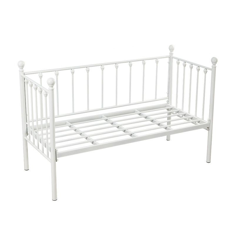 Contemporary Daybed with Headboard and Guardrail in Iron White/Black