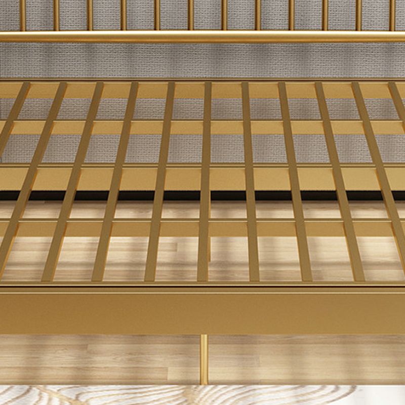 84.65 inch Wide Contemporary Slat Bed Metal Bed with Headboard