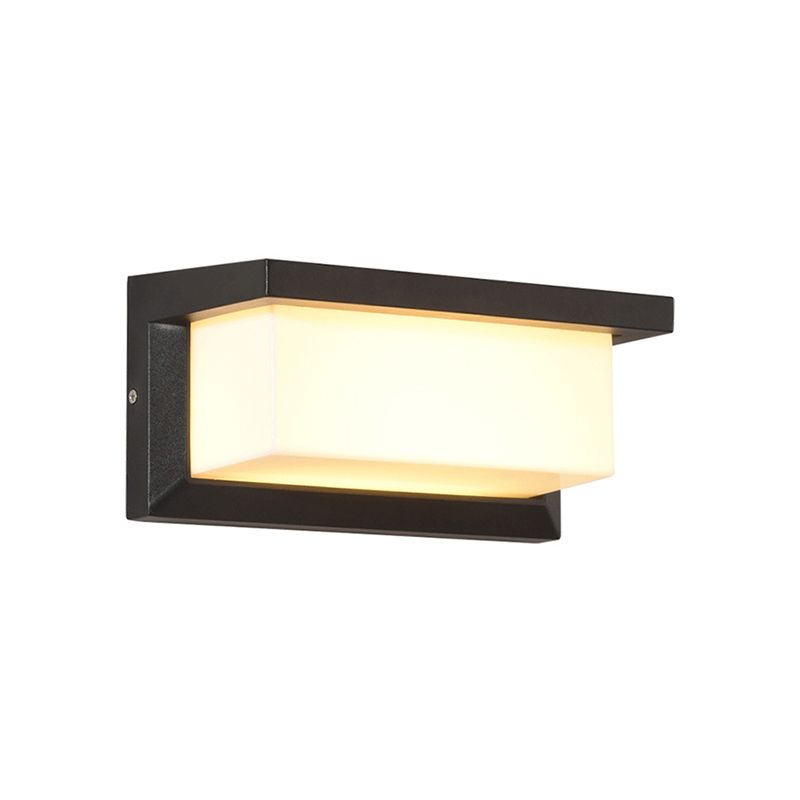 Black Rectangle Wall Mount Light Simplicity LED Aluminum Sconce Lighting for Pathway