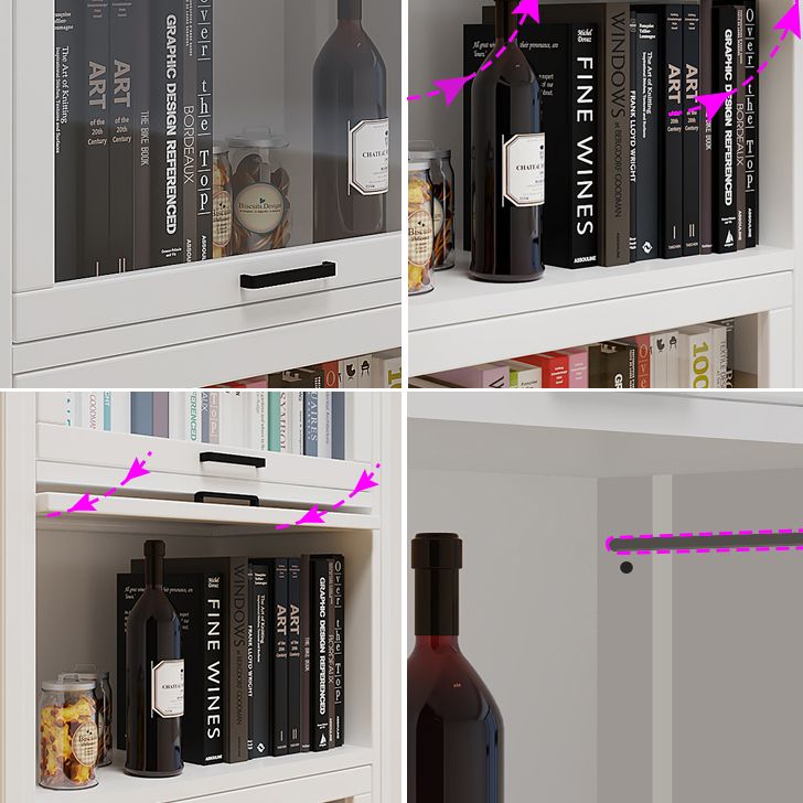 Modern Solid Wood Bookcase, Door Bookshelf for Any Room, 24" L X 12" W