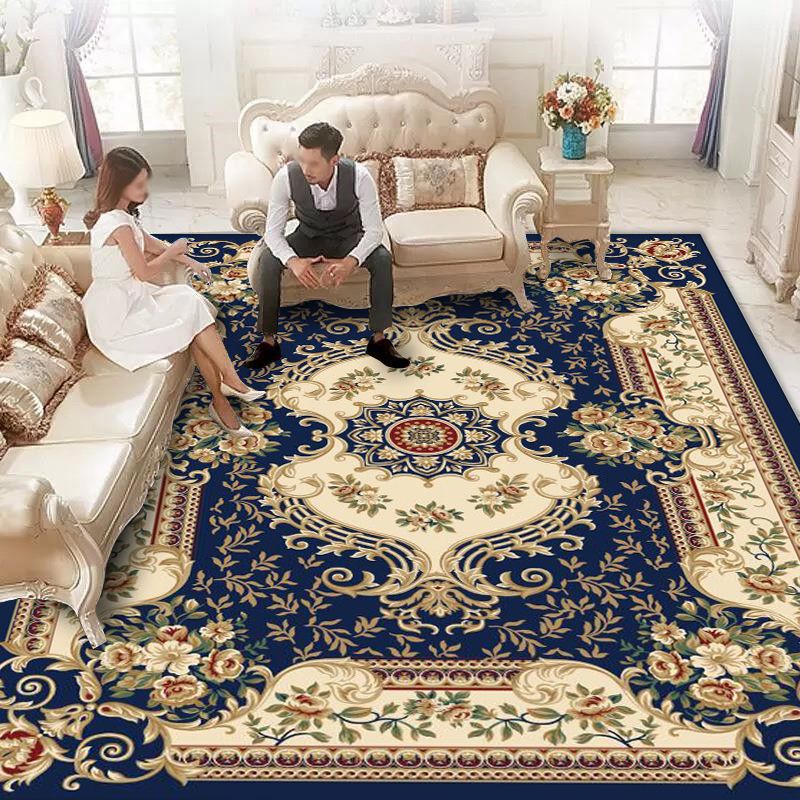 Roter Wohnzimmer-Teppichpolyester Europäischer Area Teppich Anti-Schlupf-Waschmaschine Teppich