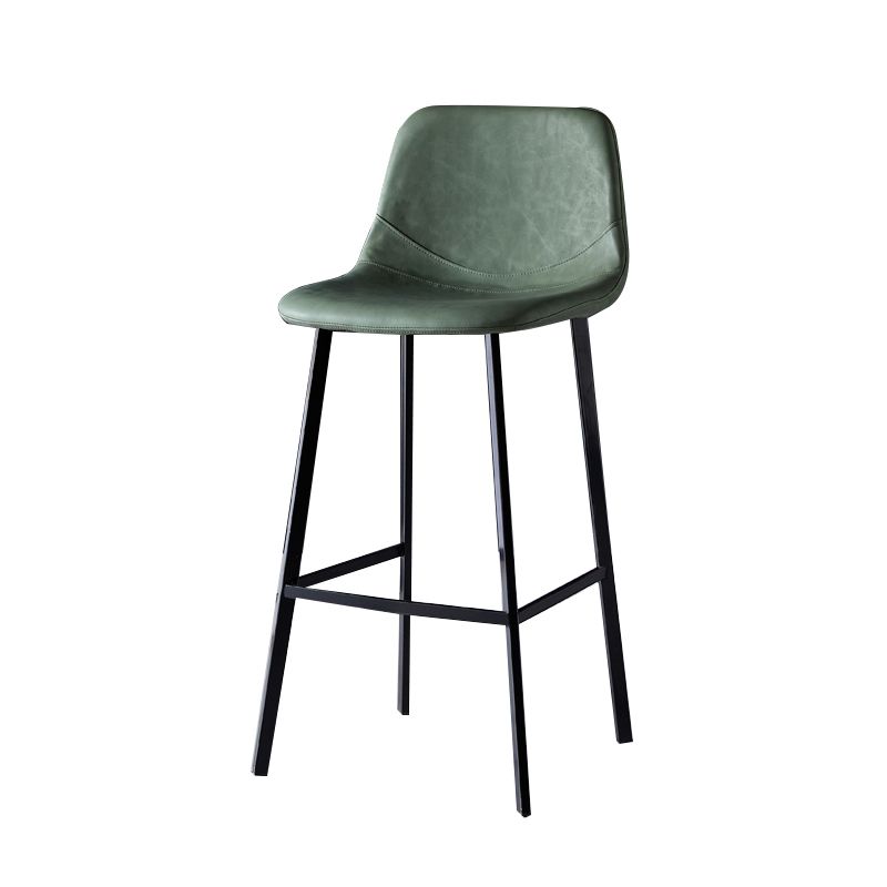 Contemporary Counter Stool Faux Leather Living Room Bar Stool with Metal Legs