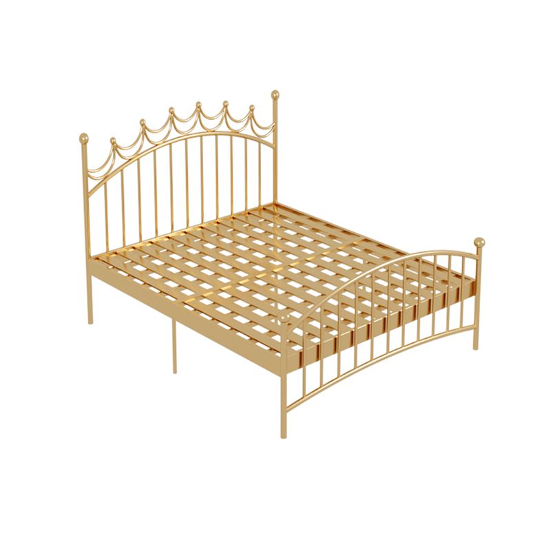 Glam Metallic Standard Bed with Arched Open-Frame Headboard