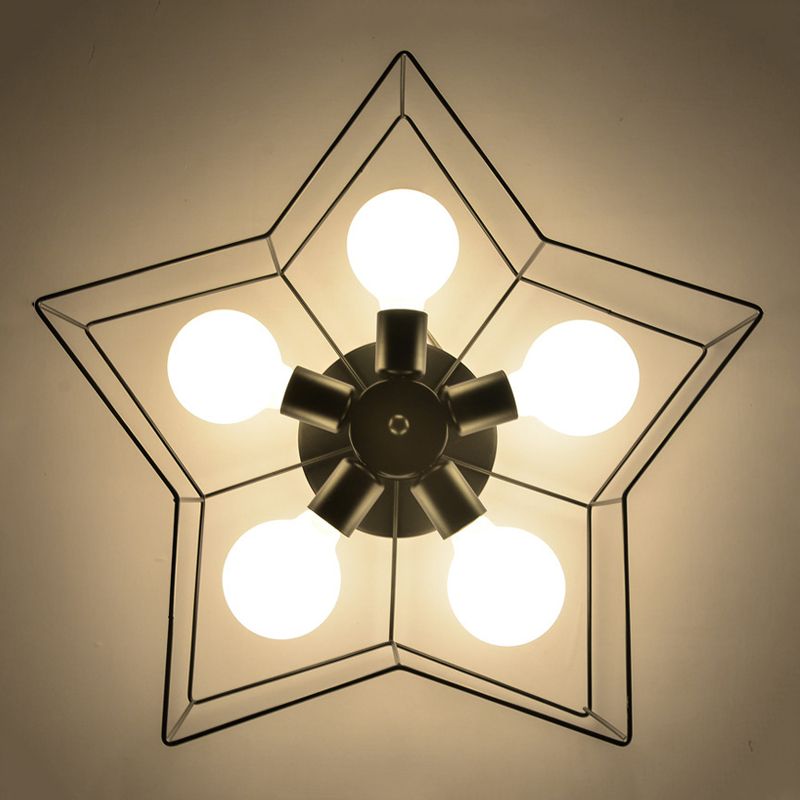 Flush Mount Ceiling Fixture Modern Flush Ceiling Lights in Black for Dining Room