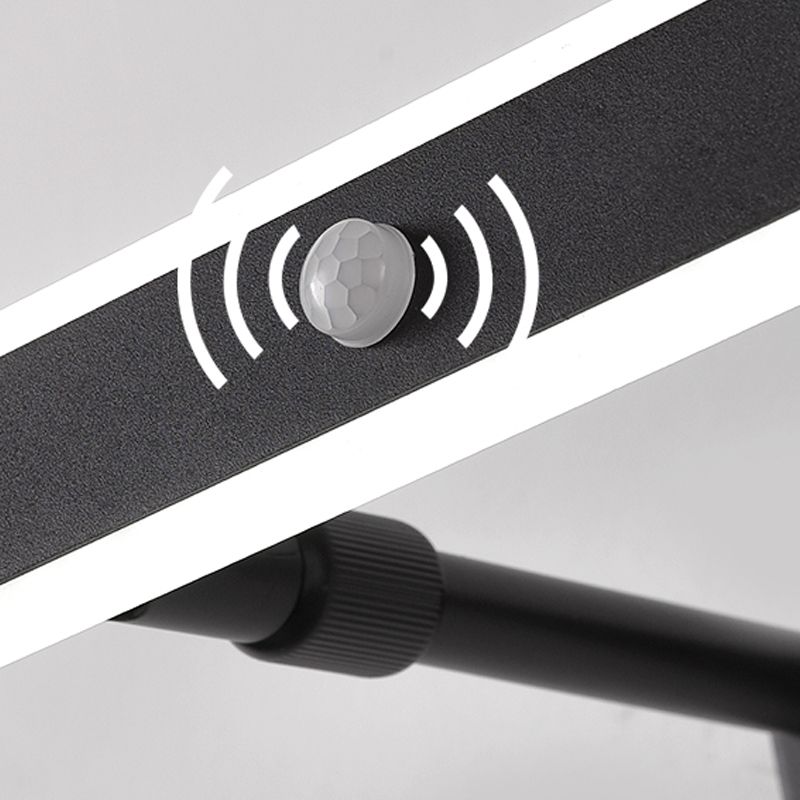 Modern Metal Vanity Light Black Straight LED Mirror Light for Bathroom