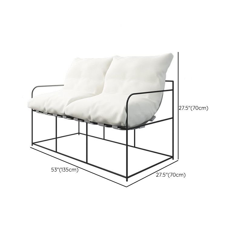 Modern White Stain Resistant Seating Tuxedo Arm Sofa for Bonus Room
