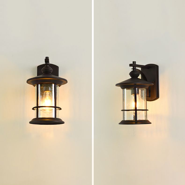 American Style Glass Wall Light Post-box Shape Wall Sconce for Outdoors