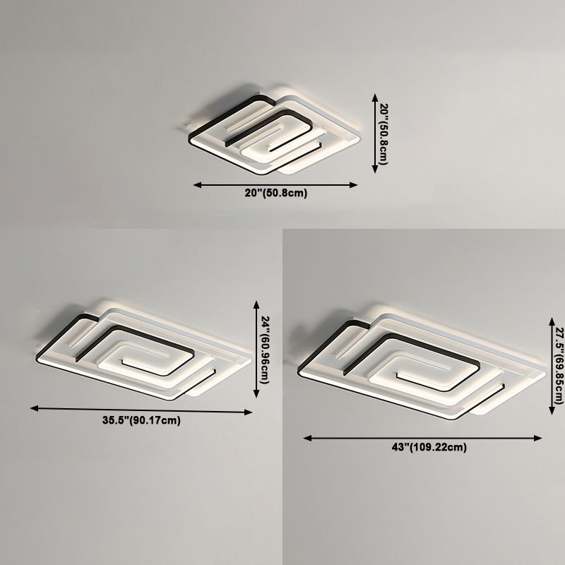 Plafoniera moderna e minimalista a LED lineare da incasso in ferro battuto con paralume in silicone
