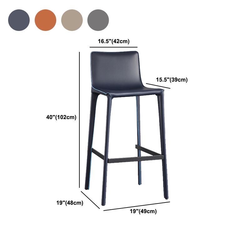Modern Style Low Back Bar-stool Pu Leather Counter Bar Stool with Metal Legs