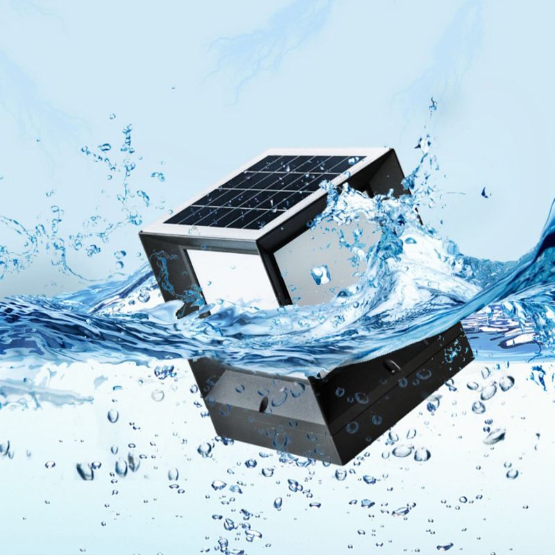 Modern Rectangle Shape Solar Energy Pillar Lamp with Acrylic Shade for Outdoor