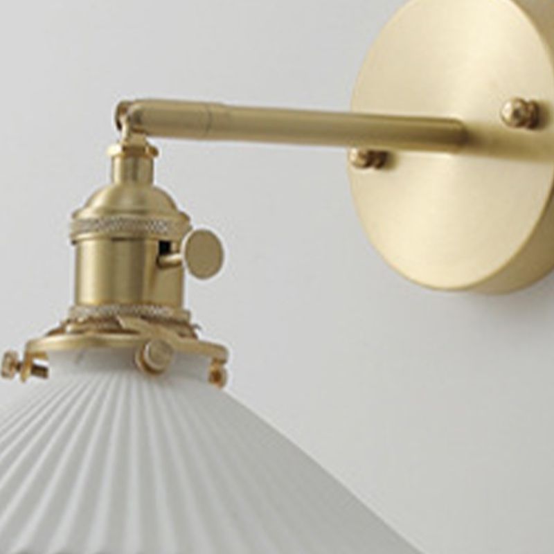 Industrial Style Tapered Shape Wall Sconce Ceramic 1 Sconce Light in White