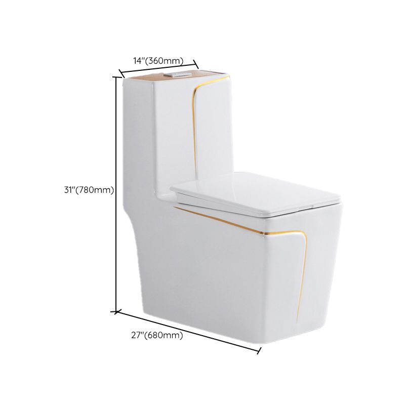 Traditional White Ceramic Flush Toilet Seat Included Urine Toilet for Washroom