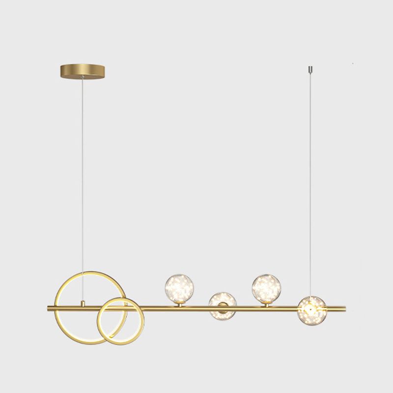 Modern 6/7-Light Golden Kitchen Island Lighting LED Unique Island Pendant Lighting