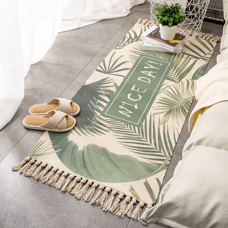 Tapis rétro multi-couleurs relaxant Machine de tapis à motifs de coton Machine intérieure lavable avec gland pour décor