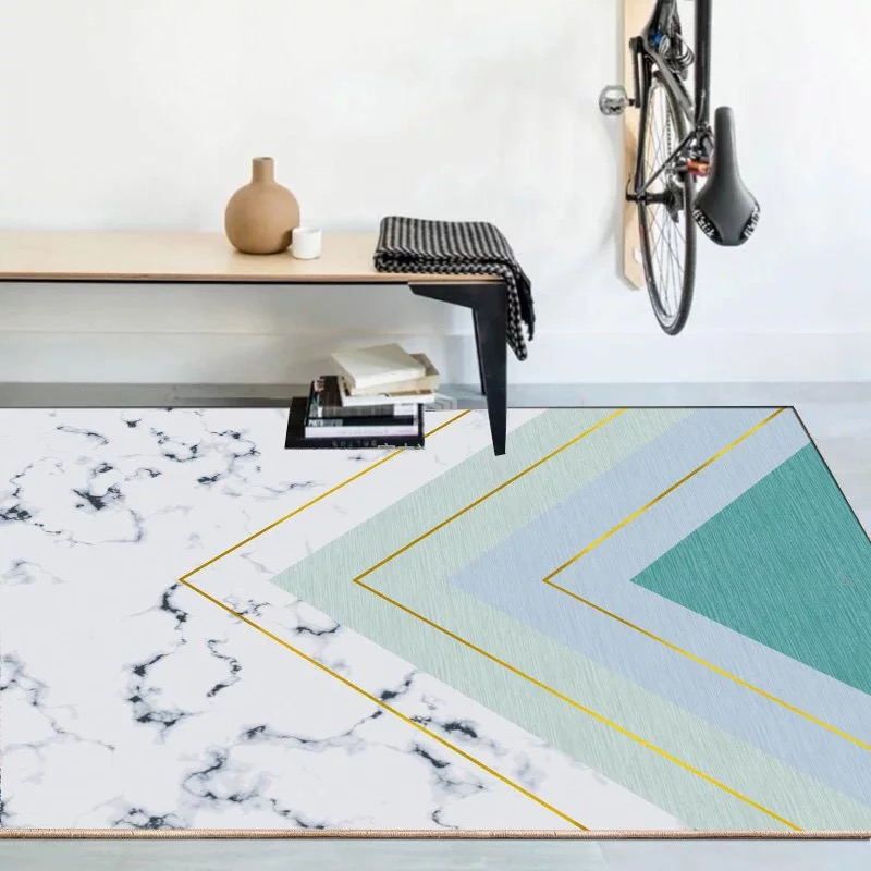 Veelkleurig Scandinavisch tapijt Polyster Geo-bedrukt binnentapijt Antislip achterkant Vlekbestendig gebied Tapijt voor decor