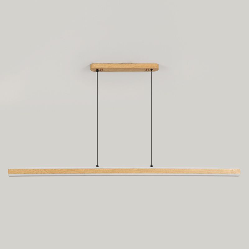 Single Modernism Style Beige/Brown LED Statement Linear Kitchen Island Light