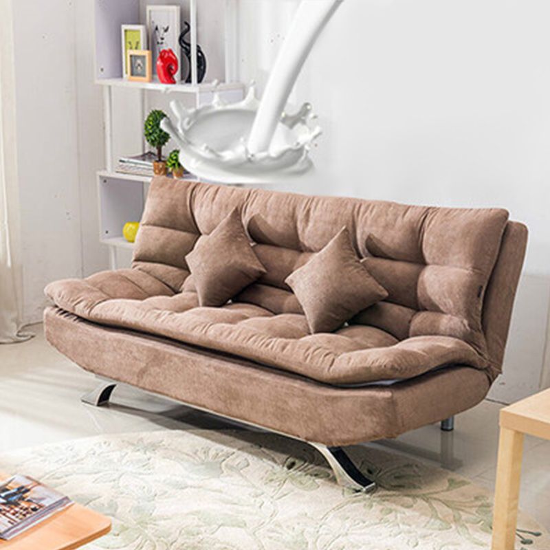 74.80" W √ó 33.46" D √ó 35.43" H Biscuit Back Velvet Armless Sofa with Foldable