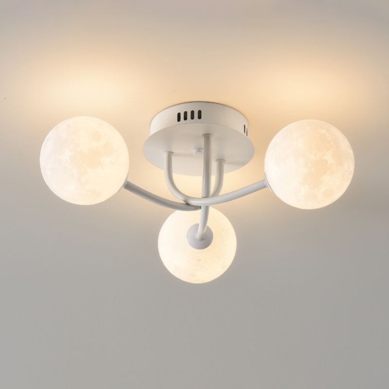 Nordic Sputnik Flush Mount Globe Ceiling Light Fixture with Glass for Bedroom