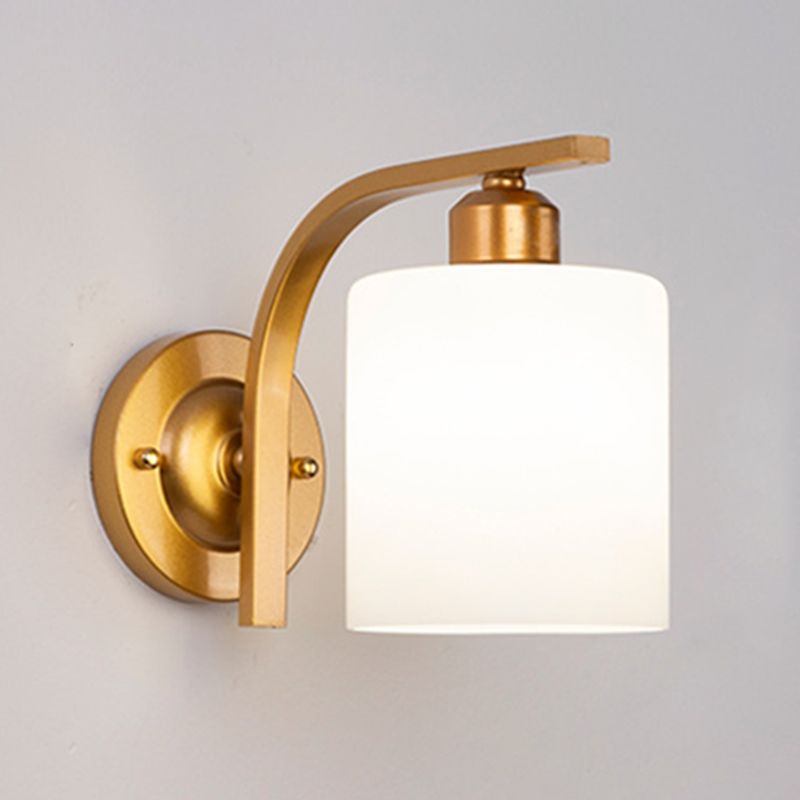 Nordic Style White Glass Sconce Light Fixtures One Head Wall Lamp for Bedroom
