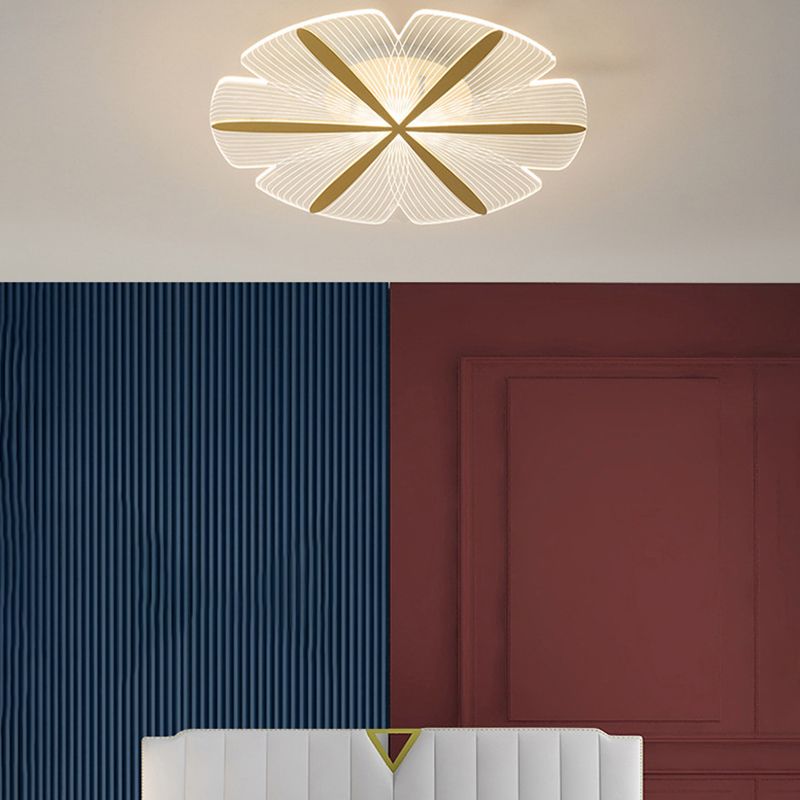 Metal Geometric Flush Mount Fixture Modern Flush Light Fixture in Clear