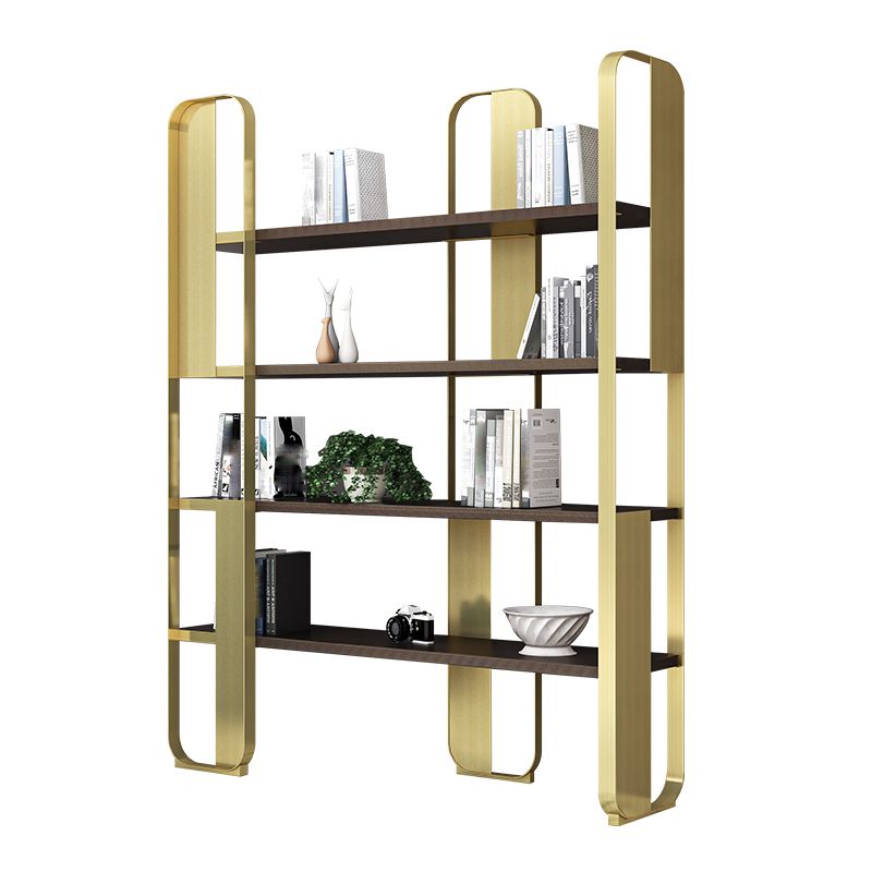 Contemporary Metal Bookshelf Standard Open Back Bookcase with Shelves