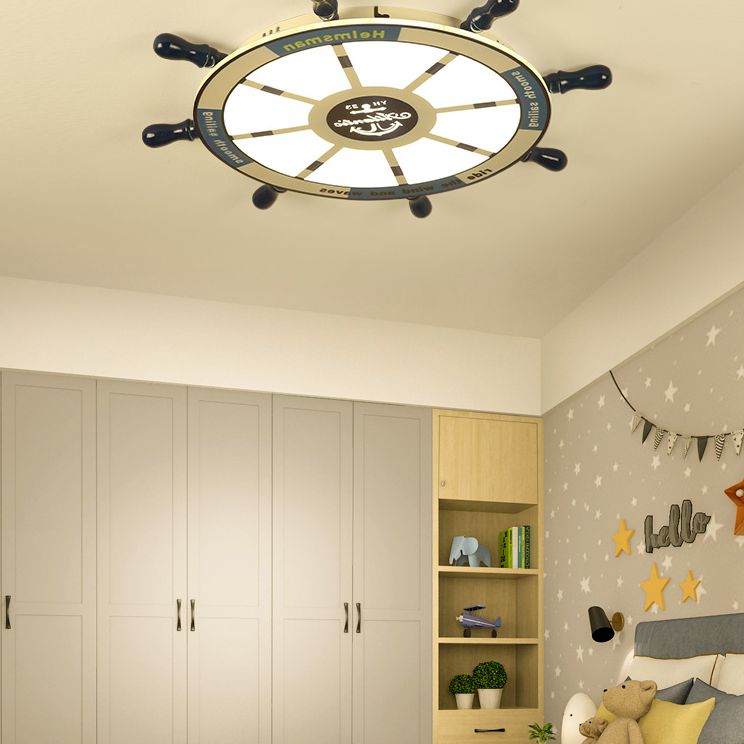 Children's Room Ceiling Light Fixture Nordic Modern Minimalist Style Boy Bedroom Creative Cute Cartoon Marine Rudder Lamps