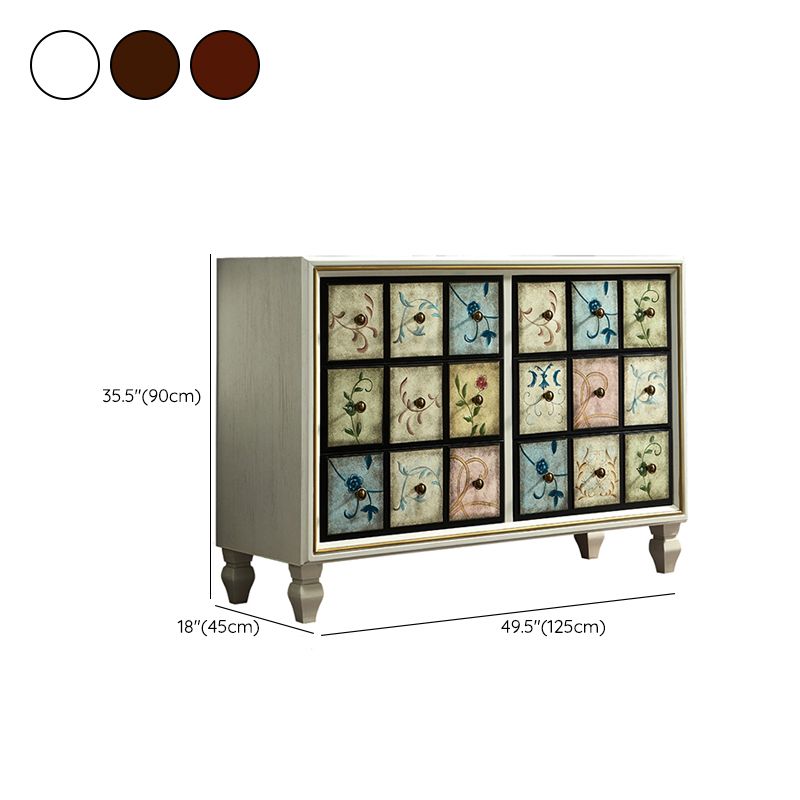 American Traditional Wooden Storage Chest Home Chest with Drawers