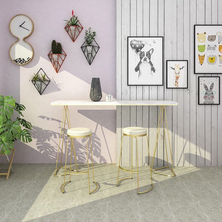 Double Pedestal Counter Set 1/2/3 Pieces Glam Rectangle Bar Pub Table Set