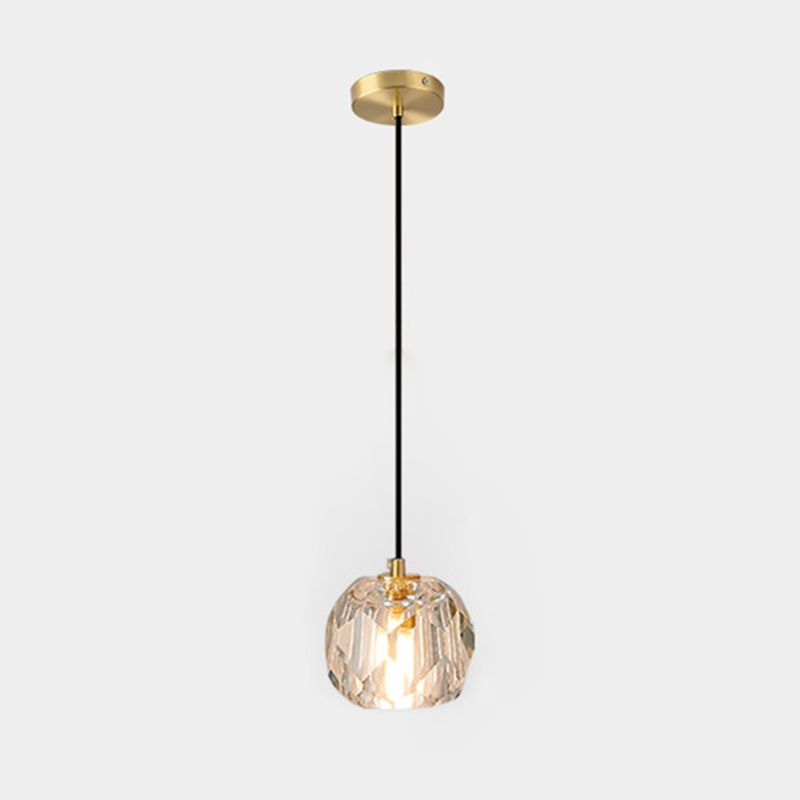 Bola de cristal de 1 luz mini luz colgante de 4.3 pulgadas de ancho moderno simplicidad de estilo colgante con alambre de suspensión ajustable de 78.7 "
