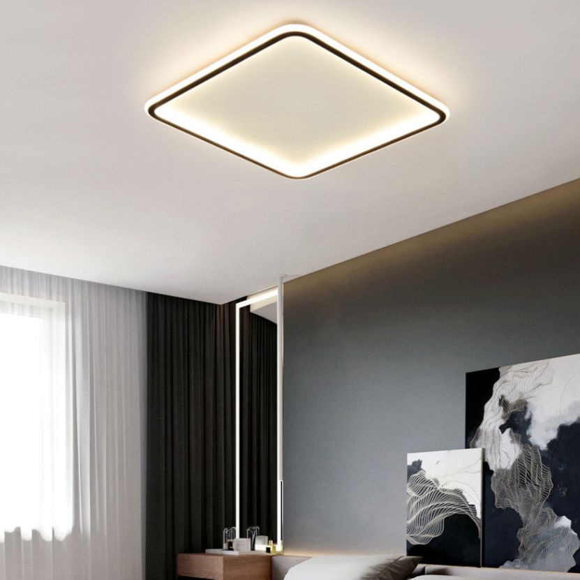 Aluminium Flush Flush Mount Ceiling Lighting Fixture Modern Black Flush Mount Lamp