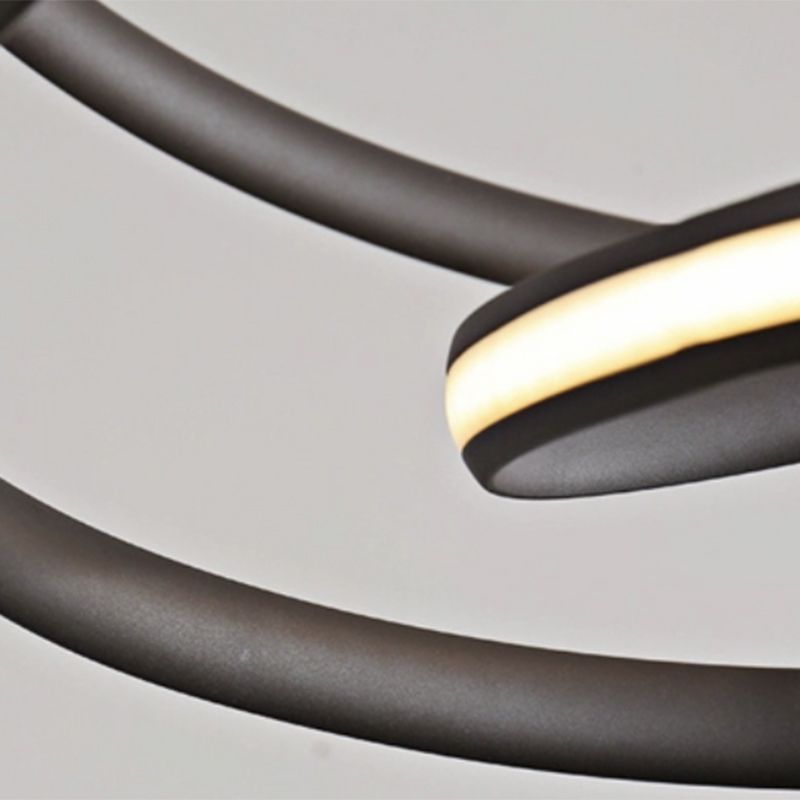 Twisted Ceiling Pendant Light Contemporary Style LED Metal Hanging Chandelier