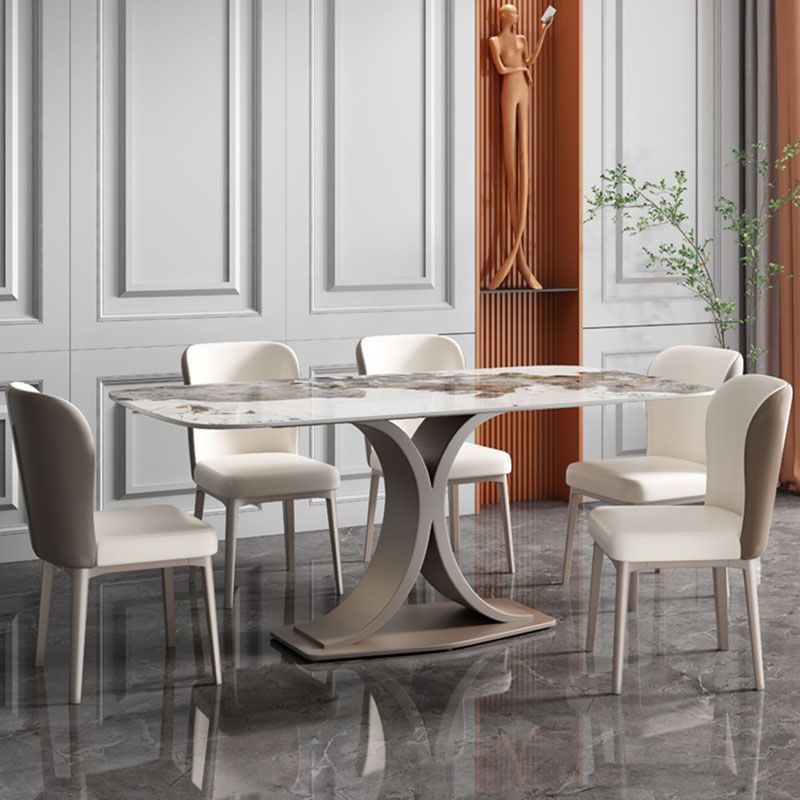 Modern Sintered Stone Dining Table Rectangle Dinner Room Kitchen Table