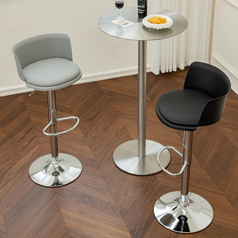 Modern Adjustable Height Swivel Bar Stool Metal Base Footrest Bar Stool