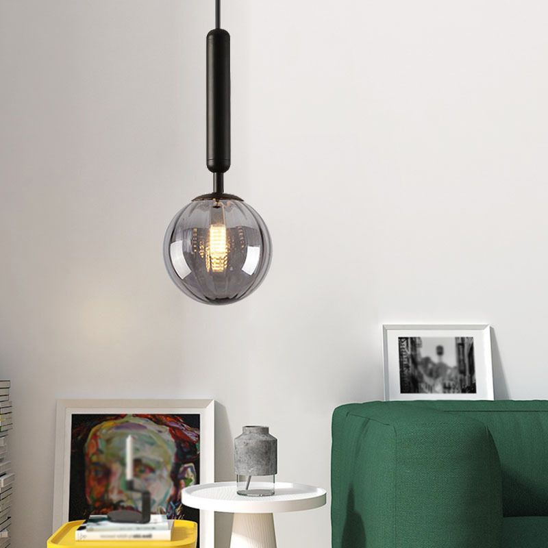 Modern Style Globe Glass Pendant Light Fixtures Living Room Hanging Light