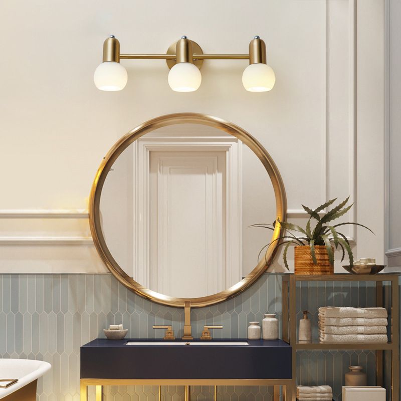 Postmodern Style Wall Sconce Gold Multi Blubs Metal Wall Mounted Lamps for Bathroom