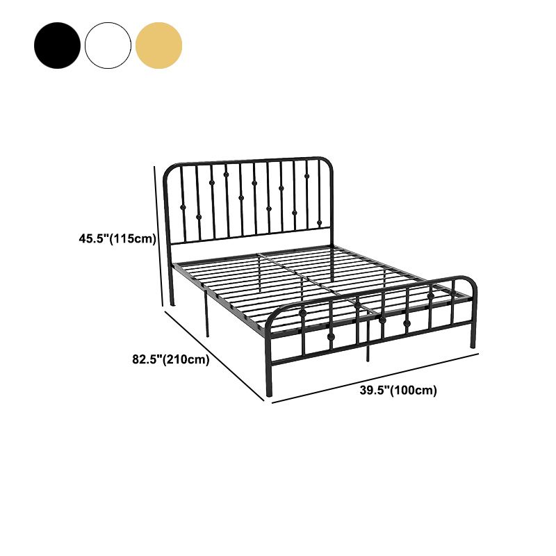 Luxurious Low Profile Bed Frame Metal Standard Bed with Headboard
