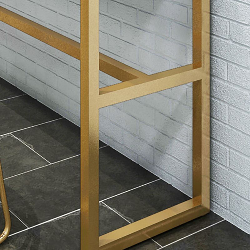 Glam Iron Base Bar Table Indoor Solid Wood Bar Table for Dining Room