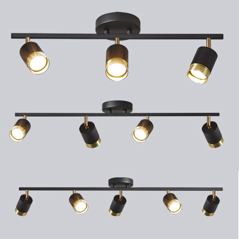 Nordische zylindrische Metallschienenstrahler, halbbündige Deckenschienenbeleuchtung für das Foyer