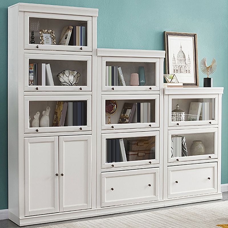 Contemporary Bookshelf With Doors Vertical Bookcase for Office Use
