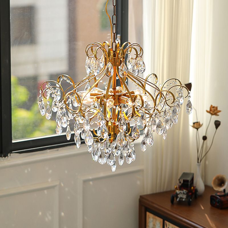 Lámparas colgantes de suspensión de múltiples lámparas de lámpara de lámpara de estilo americano para sala de estar para sala de estar