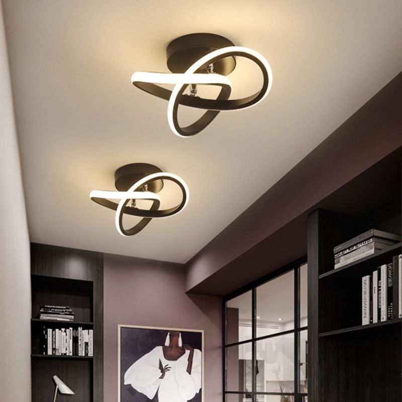 Modern Minimalism LED Ceiling Lighting Metal Geometric Frame Semi Flush Mount Lighting for Hallway