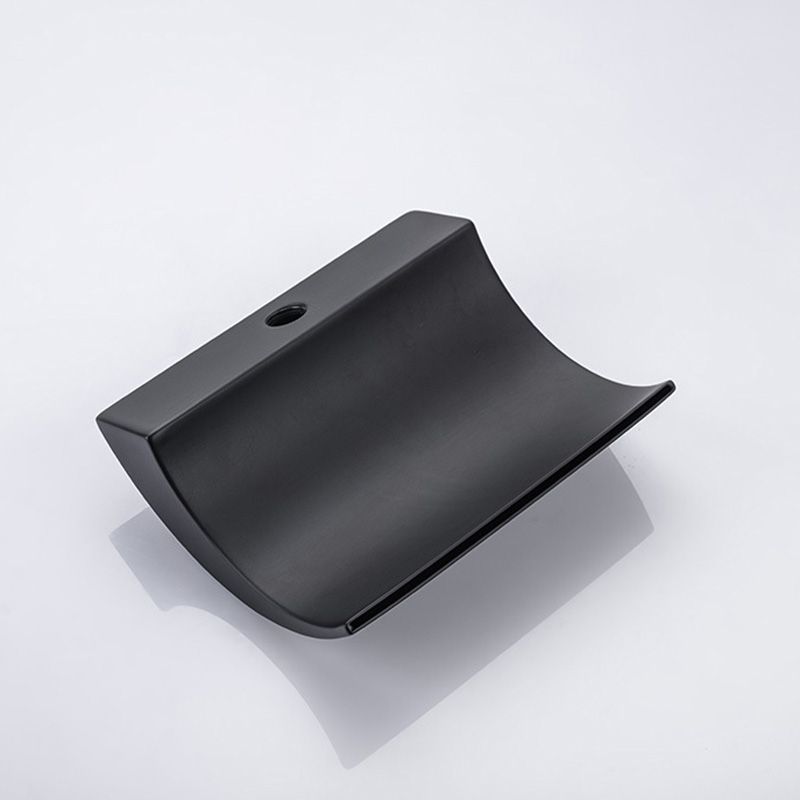 Modern Waterfall Tub Spout 2 Handles Deck Mount Roman Tub Faucet in Black and Chrome