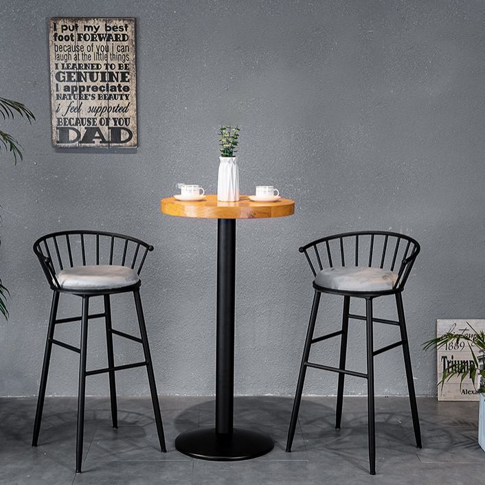 Modern Metal Upholstered Bar Stool Bristol Barstool with Iron Legs and Cushion