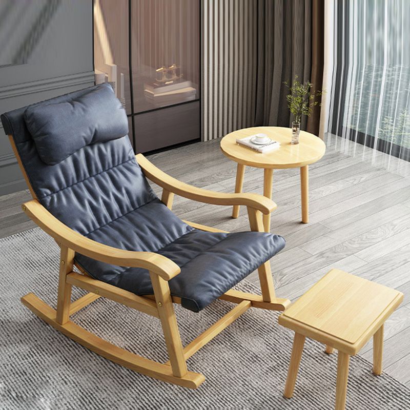 Wooden Base Leisure Home Rocking Chair Single Lounge Lazy Sofa Chair