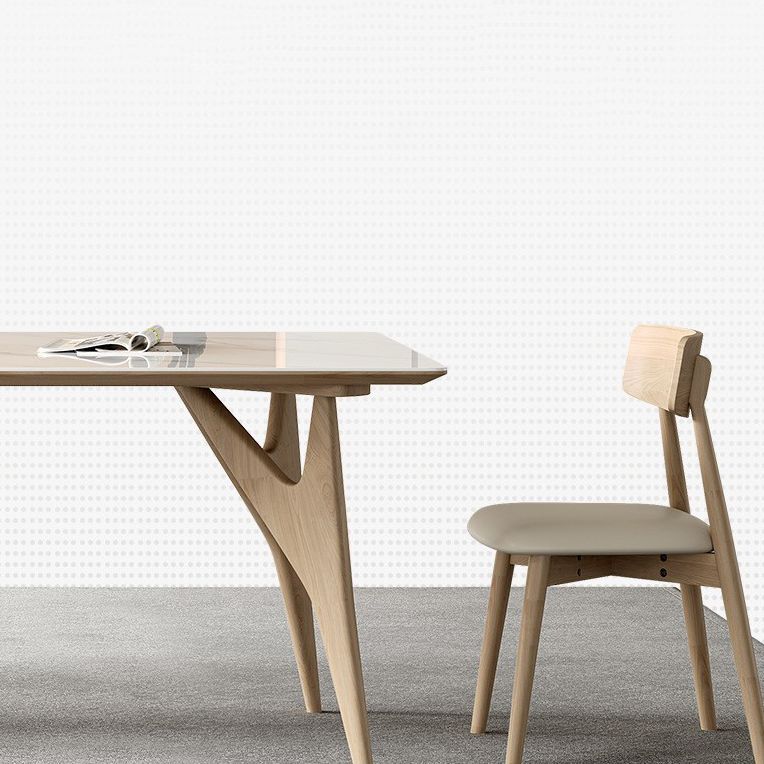 Contemporary Style 1/2/5/7 Pieces Dining Chairs Set Rectangle Stone Furniture in White