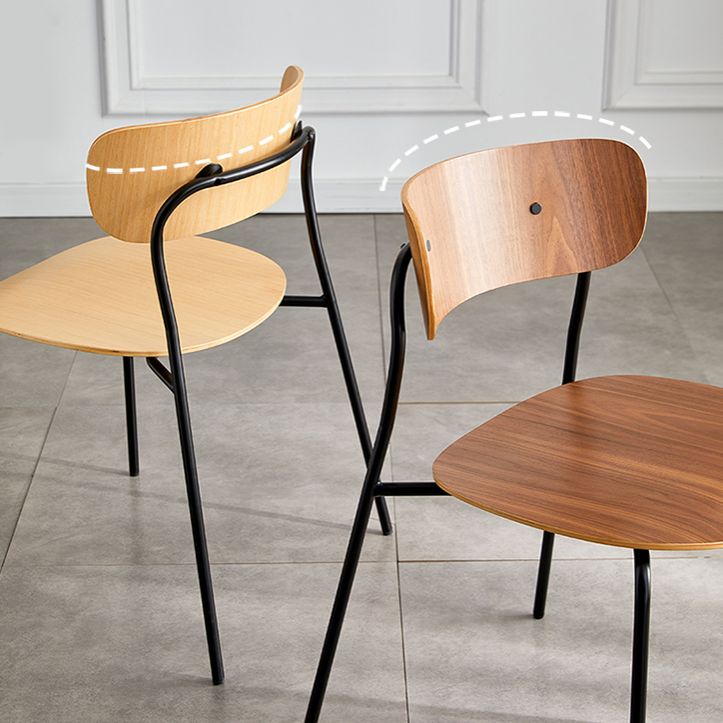 Silla de comedor interior y exterior moderna de metal, silla lateral de comedor con respaldo abierto sin brazos