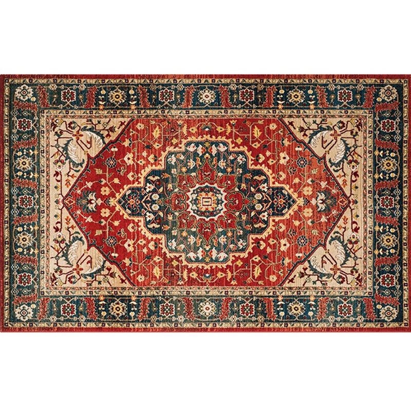 Retro geometrischer Muster Teppich mehrfarbiger Synthetikbereich Teppich Anti-Rutschtier-Friendly-Waschmaschine für Zimmer