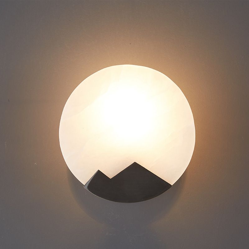Contemporary Wall Sconce Circle Stone Sconce Lighting for Bedroom