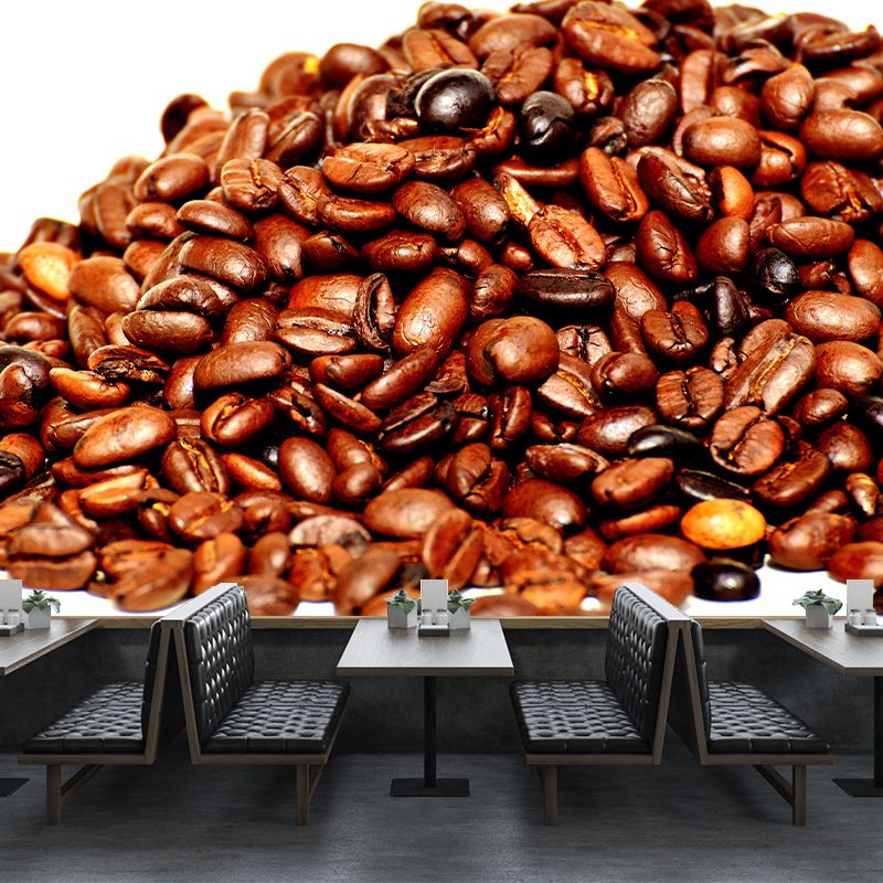 Customized Photography Coffee Beans Mural Mildew Resistant Wallpaper for Coffee Shop