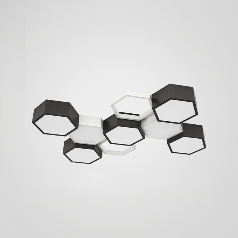 Soporte empotrado LED geométrico acrílico en luz de techo de aluminio esmerilado de estilo creativo moderno